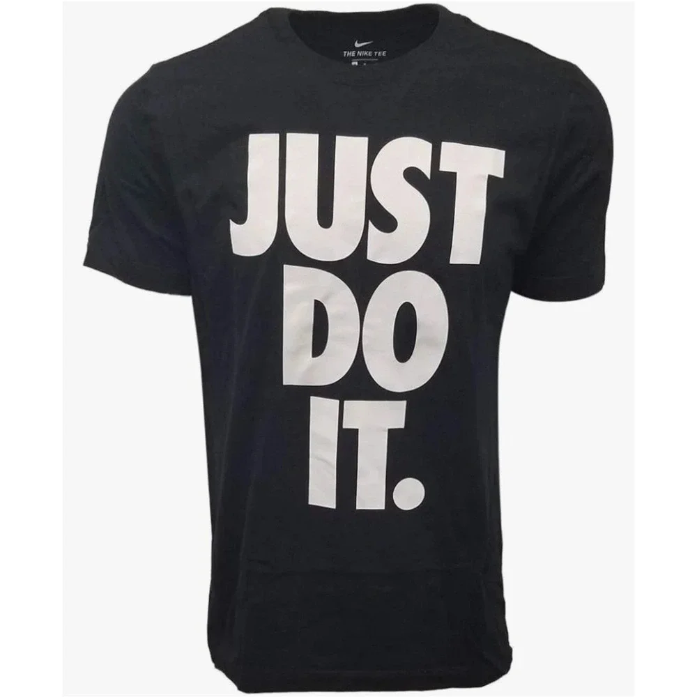 Nike Just Do It T-Shirt Black Big Logo Men's Size Large DX1987 010 Unisex New